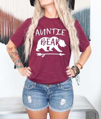 Auntie Bear Shirt, Aunt Shirt, Aunt Tee, Favorite Aunt T Shirt, Aunt Gift, Gift for Auntie - image2